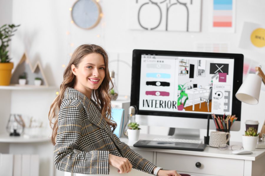 Portrait,Of,Female,Interior,Designer,In,Office Portrait of female interior designer in office