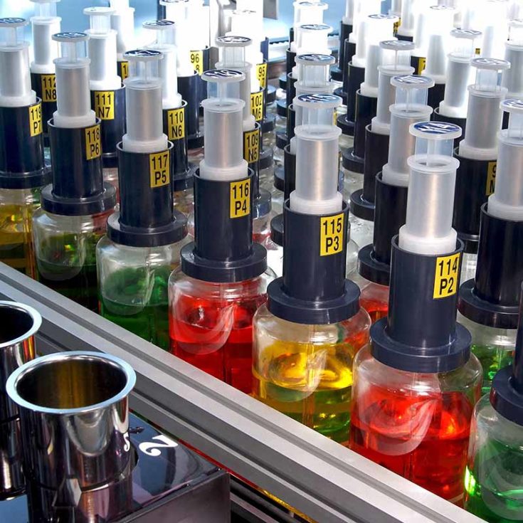 Autolab liquid filled color vials.