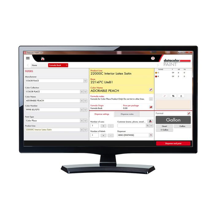 Retail Paint Software display on monitor