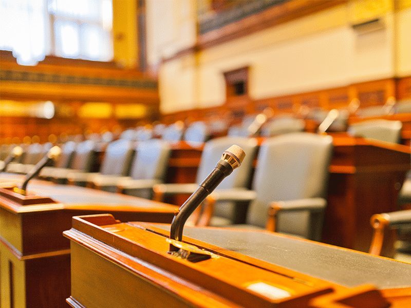 Empty courtroom.