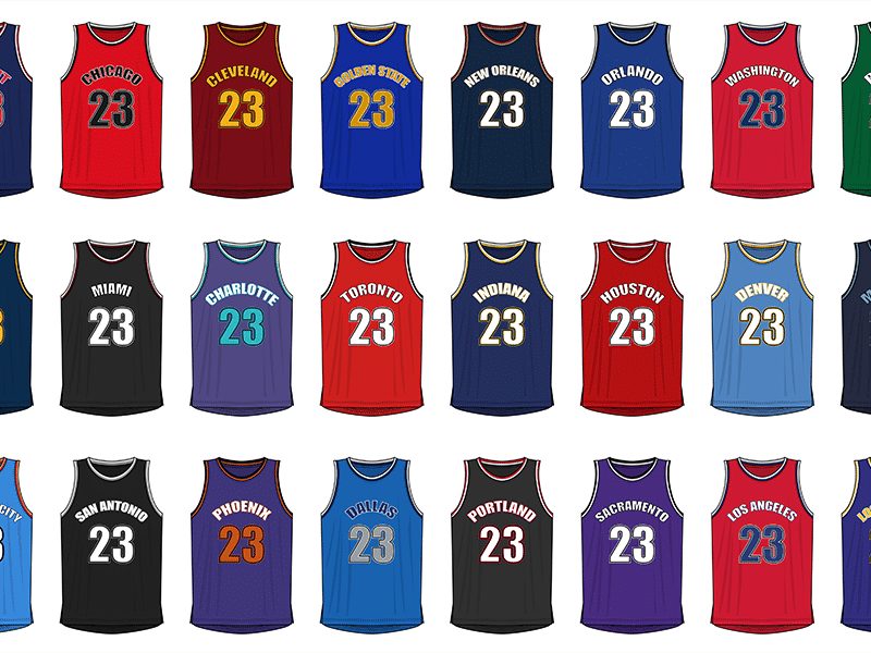 rendu des différents maillots de basket-ball