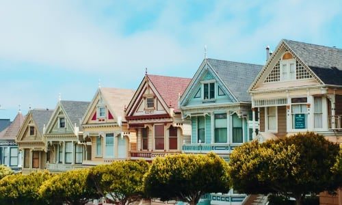 houses lined up on a street