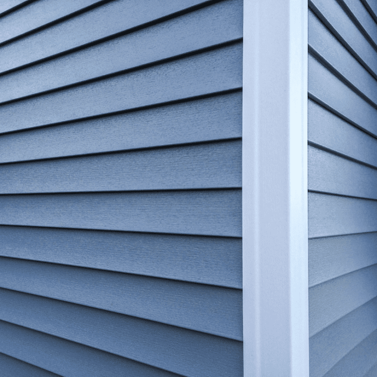 Coated blue vinyl siding