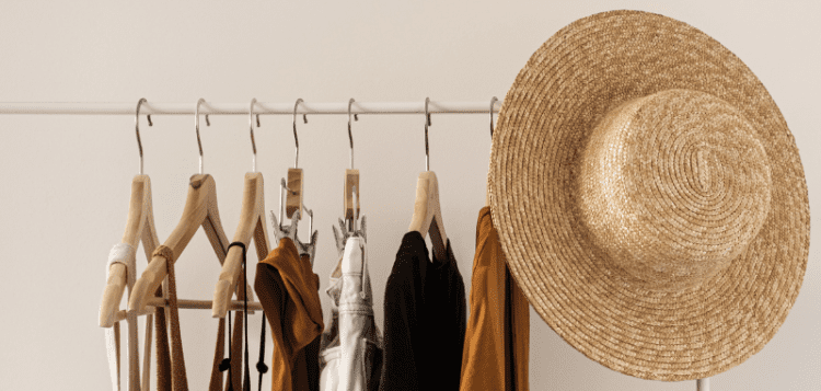 Rack of clothes with on-trend colors