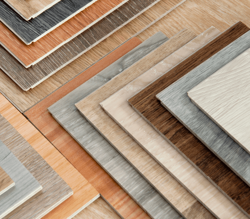 Variety of stained wood samples