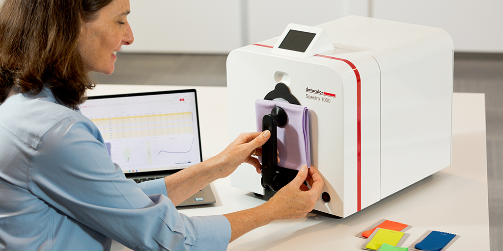 measuring fabric sample