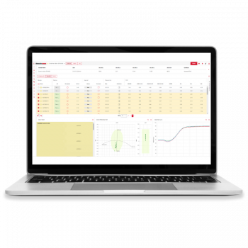 CloudQC color quality control shown on a laptop