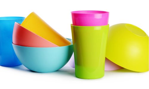 colorful plastic bowls