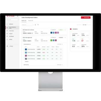 A screen of Color Lifecycle Management on a computer monitor.
