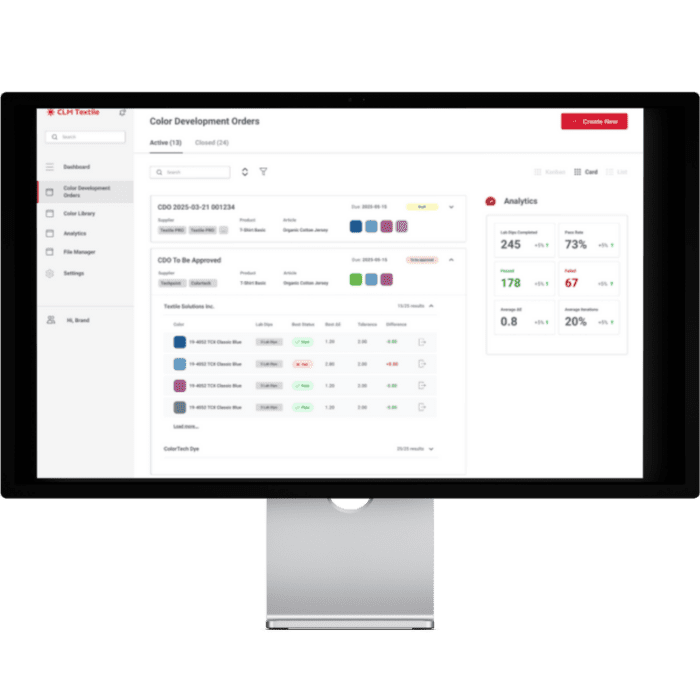 A screen of Color Lifecycle Management on a computer monitor.